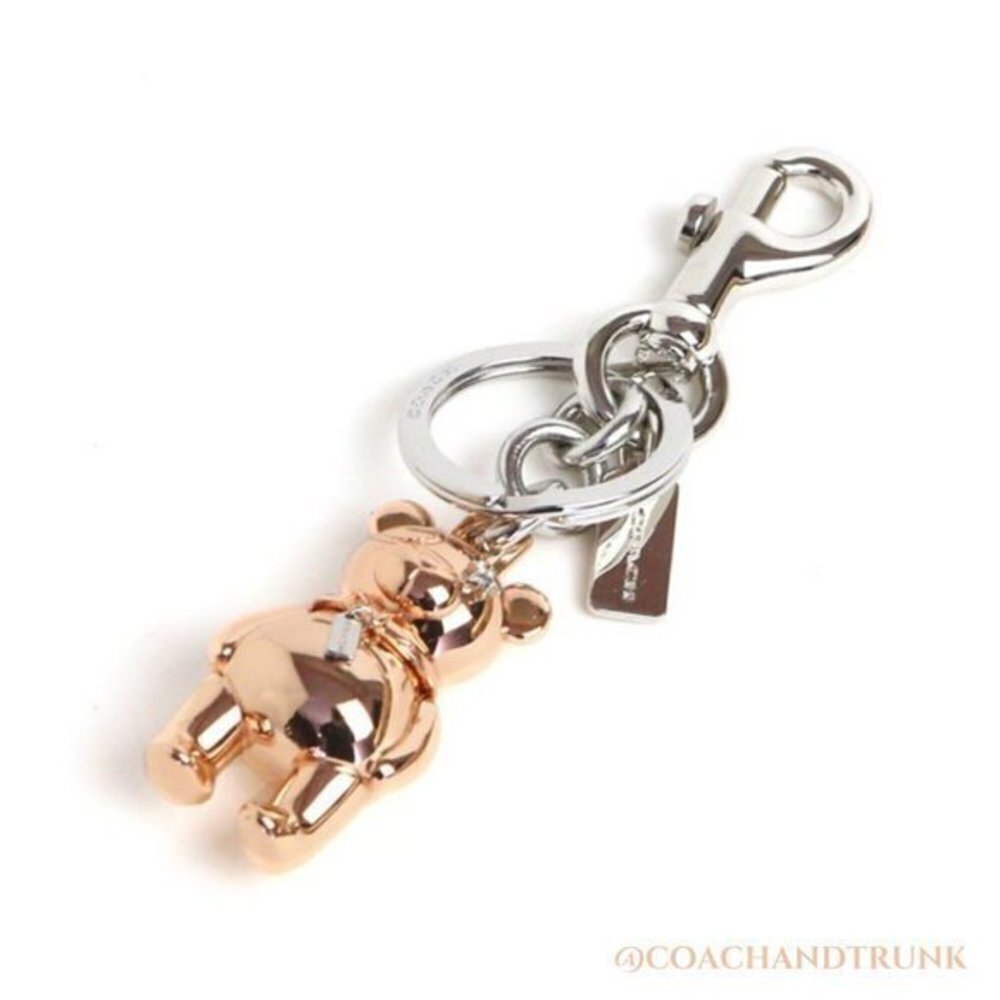 COACH Collectable 3D Rose Gold Coach Mascot Bear Charm / Key Chain NWT - Picture 7 of 9